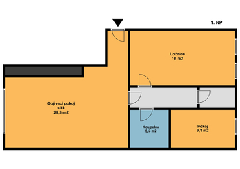 Pronájem bytu 3+kk v družstevním vlastnictví 50 m², Praha 8 - Libeň