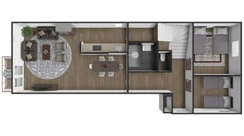 Půdorys 1.NP - Prodej bytu 4+kk v družstevním vlastnictví 102 m², Lipno nad Vltavou