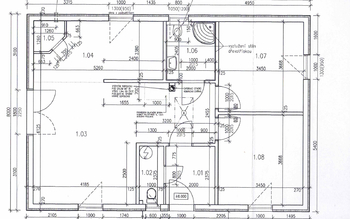 Půdorys domu - Prodej domu 79 m², Peruc