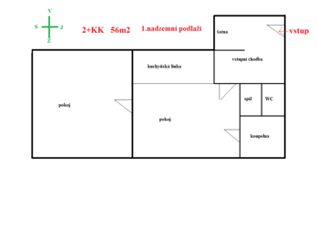 Pronájem bytu 2+kk v osobním vlastnictví 56 m², Strakonice
