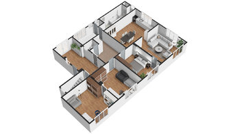 Vizualizace půdorysu přízemí - Prodej domu 265 m², Svatá
