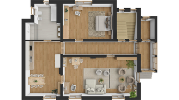 Půdorys 1.NP - Prodej domu 261 m², Kostelec nad Orlicí