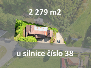 rozložení pozemku ... - Prodej restaurace 1284 m², Skuhrov