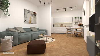 VIZUALIZACE - varianta 1 - Prodej bytu 2+kk v osobním vlastnictví 56 m², Brno