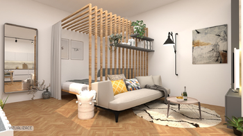VIZUALIZACE - varianta 2 - Prodej bytu 2+kk v osobním vlastnictví 56 m², Brno