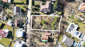 Letecký pohled - Prodej pozemku 1167 m², Hradištko 