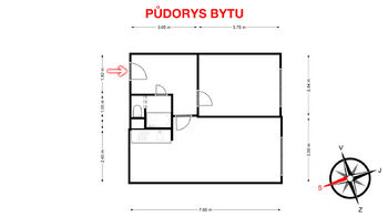 Pronájem bytu 2+kk v družstevním vlastnictví 39 m², Roudnice nad Labem