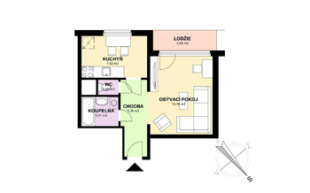 Prodej bytu 1+1 v osobním vlastnictví 34 m², Kolín