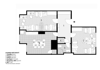 Pronájem bytu 2+1 v osobním vlastnictví 66 m², Brno