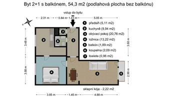 Prodej bytu 2+1 v osobním vlastnictví 54 m², Ústí nad Labem
