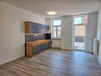obývací pokoj s kuch.koutem - Pronájem bytu 2+kk v osobním vlastnictví 49 m², České Budějovice