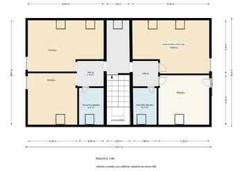 Půdorys - Prodej bytu 4+kk v osobním vlastnictví 117 m², Praha 9 - Horní Počernice