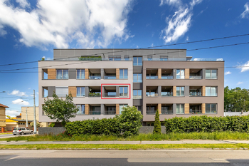 Vyznačení bytu - Prodej bytu 1+kk v družstevním vlastnictví 43 m², Pardubice
