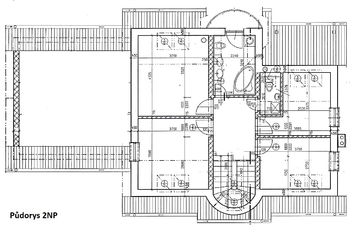 půdorys 2NP - Pronájem domu 228 m², Šestajovice