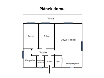 Plánek domu - Pronájem domu 75 m², Mšecké Žehrovice
