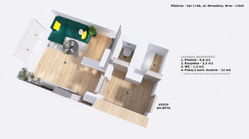 Prodej bytu 1+kk v osobním vlastnictví 33 m², Brno