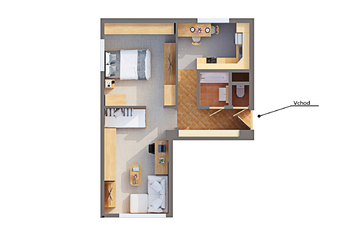 Prodej bytu 2+1 v osobním vlastnictví 52 m², Unhošť