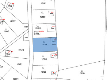 snímek z katastrální mapy - Prodej chaty / chalupy 54 m², Bílovice nad Svitavou