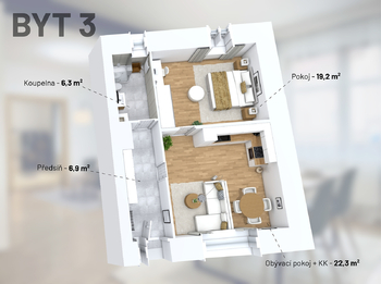 Prodej bytu 2+kk v osobním vlastnictví 58 m², Čáslav