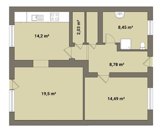 Pronájem bytu 2+1 v osobním vlastnictví 69 m², Křelov-Břuchotín