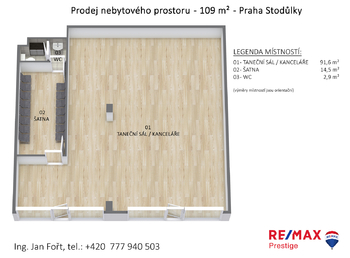 Prodej obchodních prostor 109 m², Praha 5 - Stodůlky