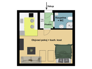 Pronájem bytu 1+kk v osobním vlastnictví 46 m², Praha 7 - Holešovice