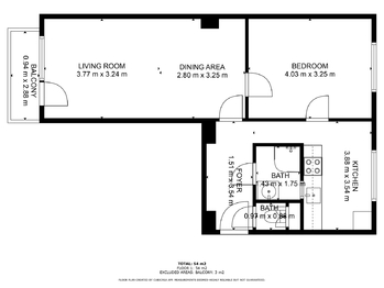 Plánek - Prodej bytu 2+1 v osobním vlastnictví 55 m², Praha 4 - Záběhlice