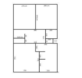 půdorys - Prodej bytu 3+1 v osobním vlastnictví 83 m², Praha 5 - Stodůlky