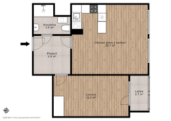 Pronájem bytu 2+kk v osobním vlastnictví 44 m², Praha 9 - Černý Most