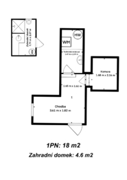 půdorys 1.PP - Prodej chaty / chalupy 62 m², Týnec nad Sázavou
