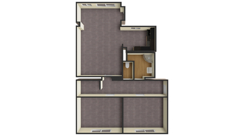 3a. 3D půdorys bytu 3+1 - Pronájem bytu 3+1 v osobním vlastnictví 73 m², Praha 9 - Hloubětín