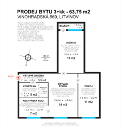 Prodej bytu 3+1 v osobním vlastnictví 64 m², Litvínov