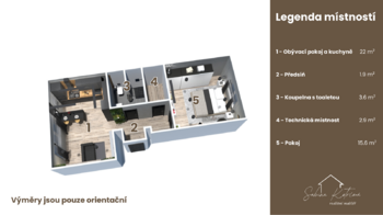 Prodej bytu 2+kk v osobním vlastnictví 47 m², Stěžery
