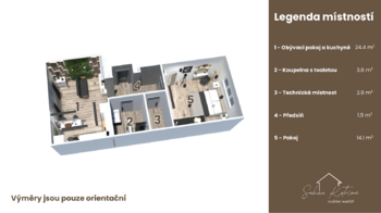 Prodej bytu 2+kk v osobním vlastnictví 47 m², Stěžery