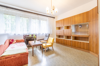 Obývací pokoj - Prodej bytu 2+kk v osobním vlastnictví 47 m², Praha 4 - Krč