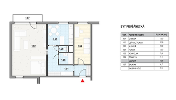Prodej bytu 3+kk v osobním vlastnictví 77 m², Brno