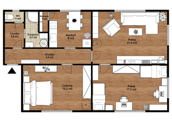 Pronájem bytu 3+1 v osobním vlastnictví 78 m², Kolín