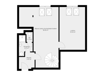 Mezonet 102m2 Dolní Jirčany _ půdorys - Prodej bytu 4+kk v osobním vlastnictví 102 m², Psáry
