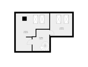 Mezonet 102m2 Dolní Jirčany _ půdorys - Prodej bytu 4+kk v osobním vlastnictví 102 m², Psáry