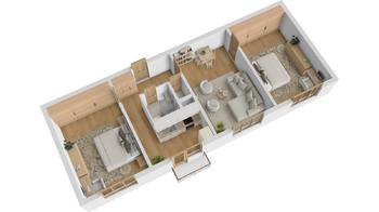 Půdorys bytu 3+1 - Prodej bytu 3+1 v osobním vlastnictví 73 m², Hradec Králové