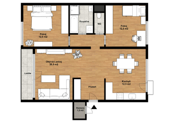 Prodej bytu 3+1 v osobním vlastnictví 77 m², Havířov