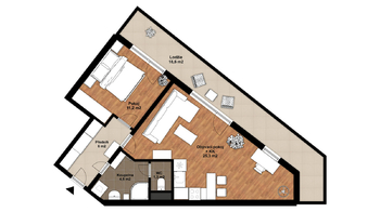 Pronájem bytu 2+kk v osobním vlastnictví 66 m², Praha 5 - Zličín