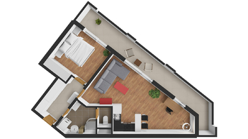 Pronájem bytu 2+kk v osobním vlastnictví 66 m², Praha 5 - Zličín