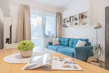 obývací pokoj - Prodej bytu 2+kk v osobním vlastnictví 68 m², Praha 5 - Hlubočepy