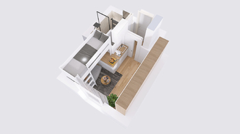 Vizualizace - Prodej bytu atypický v osobním vlastnictví 15 m², Praha 1 - Nové Město