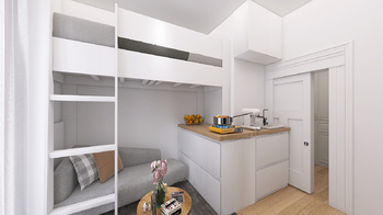 Vizualizace možného zařízení - Prodej bytu atypický v osobním vlastnictví 15 m², Praha 1 - Nové Město
