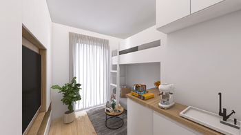 Vizualizace možného zařízení - Prodej bytu atypický v osobním vlastnictví 15 m², Praha 1 - Nové Město