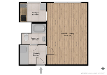 Pronájem bytu 1+kk v družstevním vlastnictví 30 m², Praha 4 - Háje