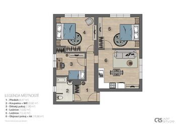 Prodej bytu 4+kk v družstevním vlastnictví 62 m², Psáry