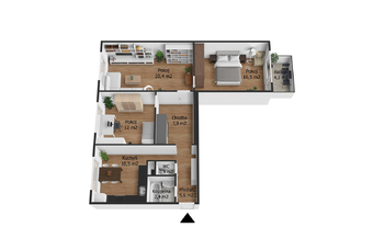 Prodej bytu 3+1 v osobním vlastnictví 84 m², Aš